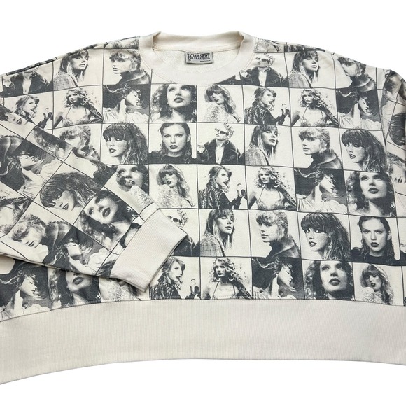 Taylor Swift Eras Tour Sweatshirt Womens Size Small White Graphic Crewneck - Picture 1 of 6
